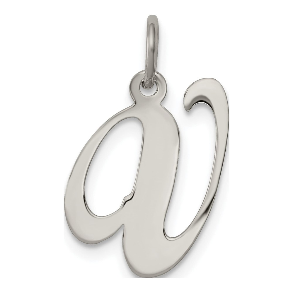 Sterling Silver Script Letter V Charm
