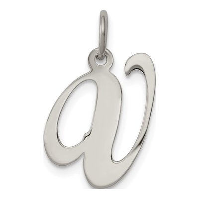Sterling Silver Script Letter V Charm