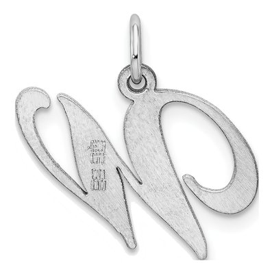 Sterling Silver Script Letter W Charm – view 4
