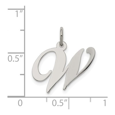 Sterling Silver Script Letter W Charm – view 5