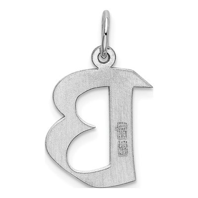 Sterling Silver Block Letter B Charm – view 4