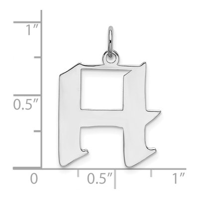 Sterling Silver Block Letter H Charm – view 5