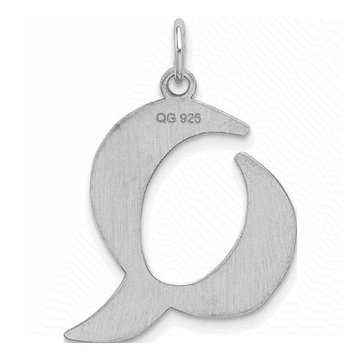 Sterling Silver Block Letter Q Charm – view 3