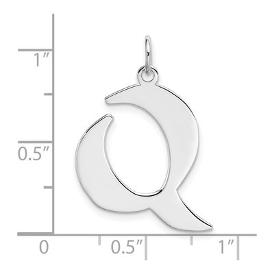 Sterling Silver Block Letter Q Charm – view 4