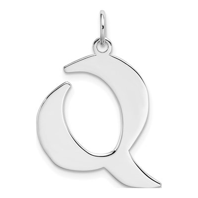 Sterling Silver Block Letter Q Charm