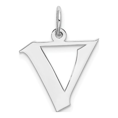 Sterling Silver Letter V Charm