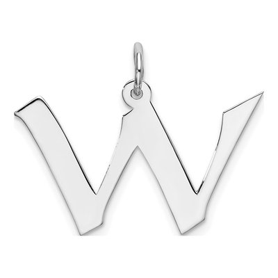 Sterling Silver Block Letter W Charm