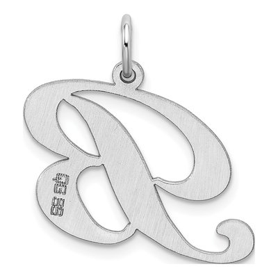 Sterling Silver Script Letter B Pendant – view 4