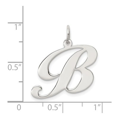 Sterling Silver Script Letter B Pendant – view 5