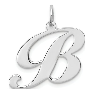 Sterling Silver Script Letter B Pendant