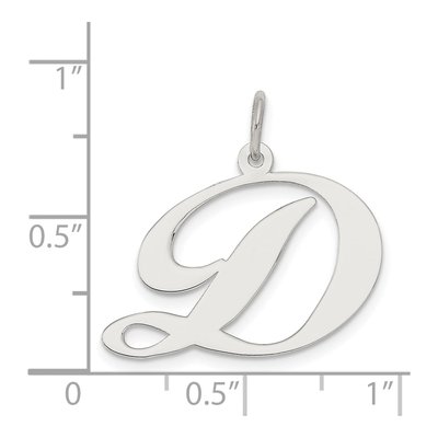 Sterling Silver Script Letter D Charm – view 5