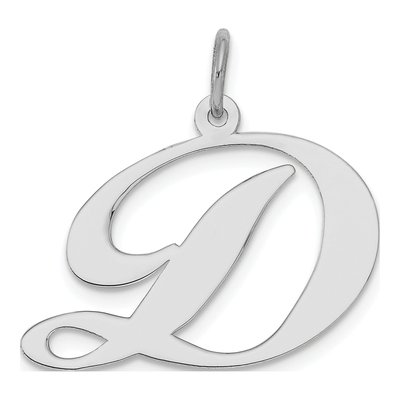 Sterling Silver Script Letter D Charm