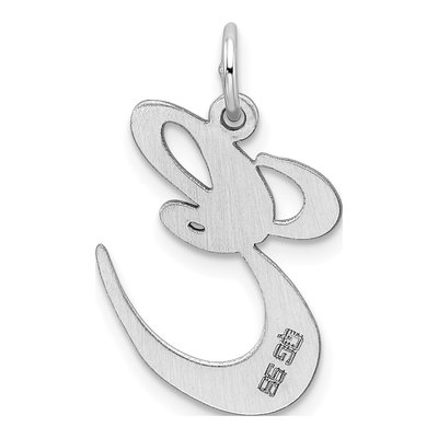 Sterling Silver Script Letter E Charm – view 4