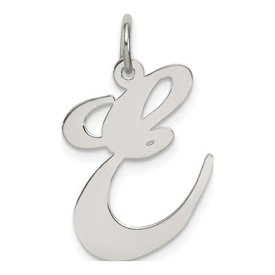 Sterling Silver Script Letter E Charm