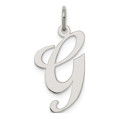 Sterling Silver Script Letter G Pendant