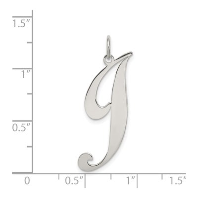 Sterling Silver Script Letter J Charm – view 5