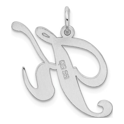 Sterling Silver Script Letter K Charm – view 4