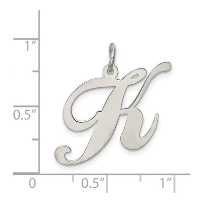 Sterling Silver Script Letter K Charm – view 5