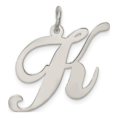 Sterling Silver Script Letter K Charm