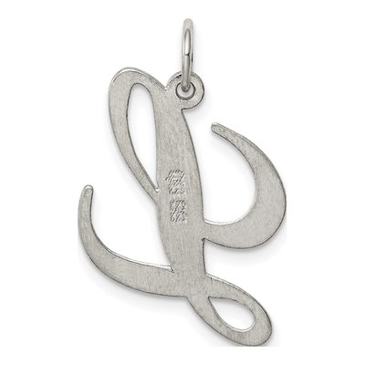 Sterling Silver Script Letter L Pendant – view 4