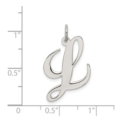 Sterling Silver Script Letter L Pendant – view 5