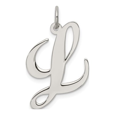 Sterling Silver Script Letter L Pendant