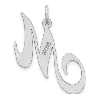 Sterling Silver Script Letter M Charm – view 4