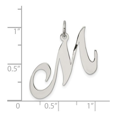 Sterling Silver Script Letter M Charm – view 5