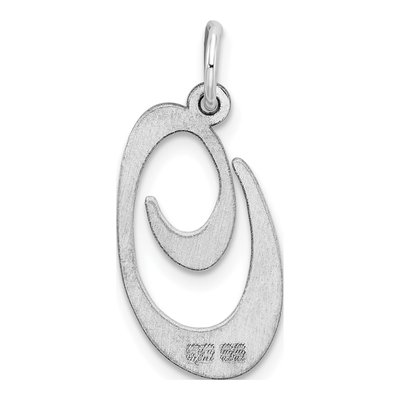 Sterling Silver Script Letter O Pendant – view 4