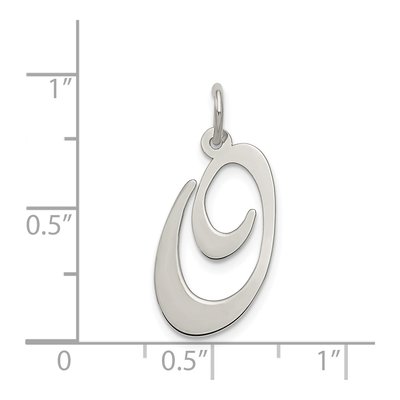 Sterling Silver Script Letter O Pendant – view 5