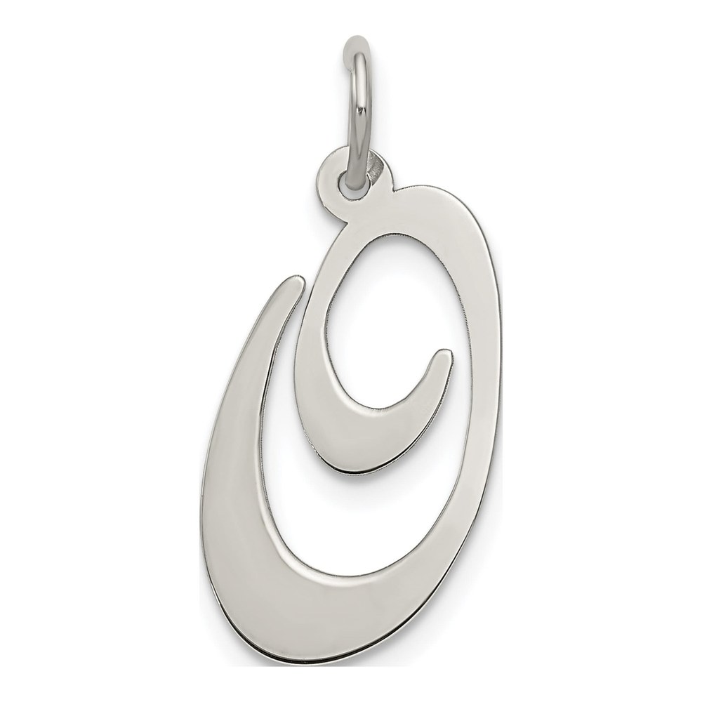 Sterling Silver Script Letter O Pendant