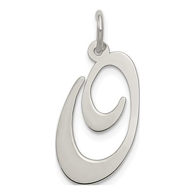 Sterling Silver Script Letter O Pendant
