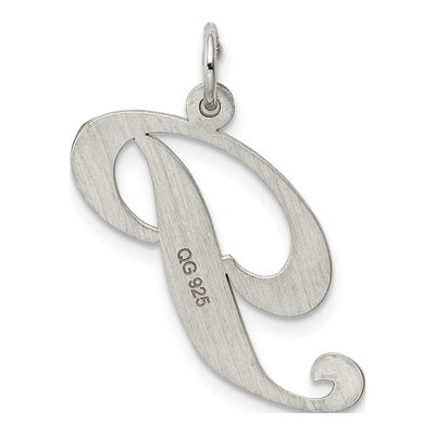Sterling Silver Script Letter P Charm – view 4