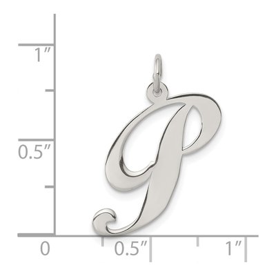 Sterling Silver Script Letter P Charm – view 5