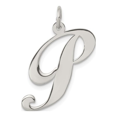 Sterling Silver Script Letter P Charm