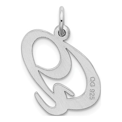 Sterling Silver Script Letter Q Charm – view 4