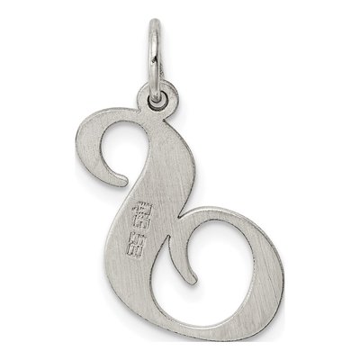 Sterling Silver Script Letter S Pendant – view 4