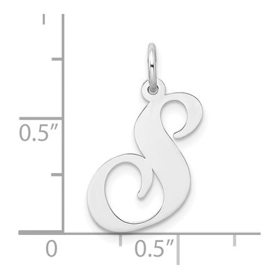 Sterling Silver Script Letter S Pendant – view 5