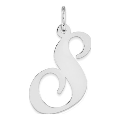 Sterling Silver Script Letter S Pendant