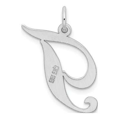 Sterling Silver Script Letter T Charm – view 4