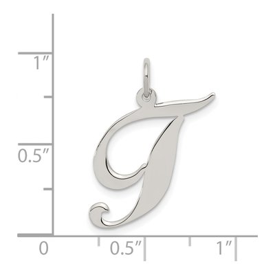 Sterling Silver Script Letter T Charm – view 5