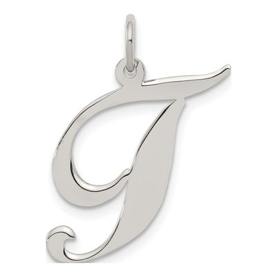 Sterling Silver Script Letter T Charm