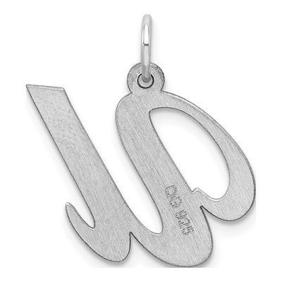 Sterling Silver Script Letter U Pendant – view 4