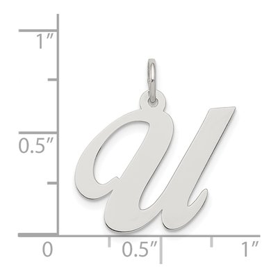 Sterling Silver Script Letter U Pendant – view 5