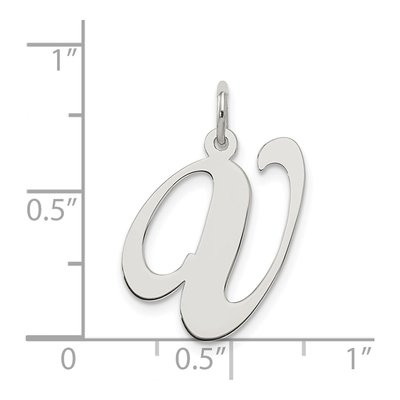 Sterling Silver Script Letter V Charm – view 4