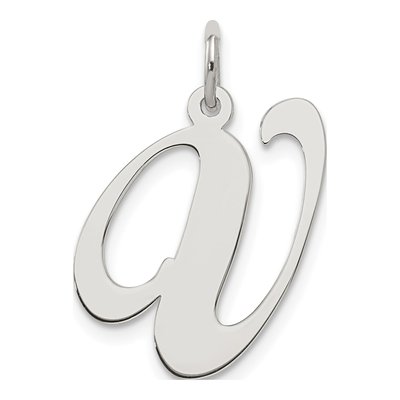 Sterling Silver Script Letter V Charm
