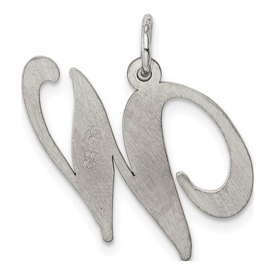Sterling Silver Script Letter W Pendant – view 3