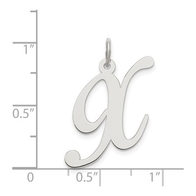 Sterling Silver Script Letter X Charm – view 5