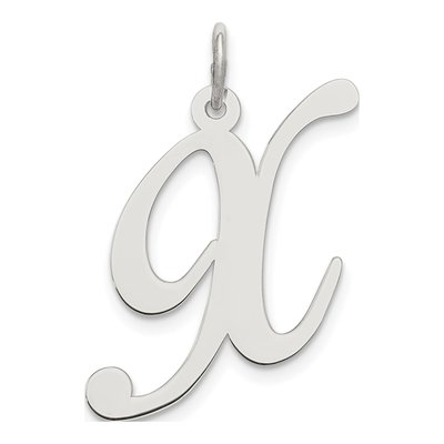 Sterling Silver Script Letter X Charm