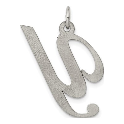 Sterling Silver Script Letter Y Pendant – view 3